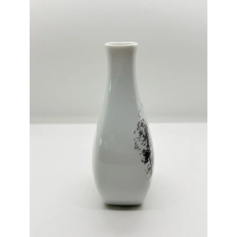 VTG AK Kaiser West Germany Frankfurt am Main Hauptwache Scene Porcelain Bud Vase